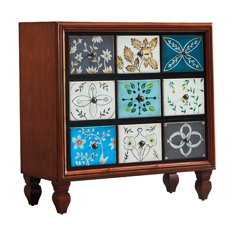 Traditional Bedroom Wooden Storage Chest Horizontal Chest with Drawers