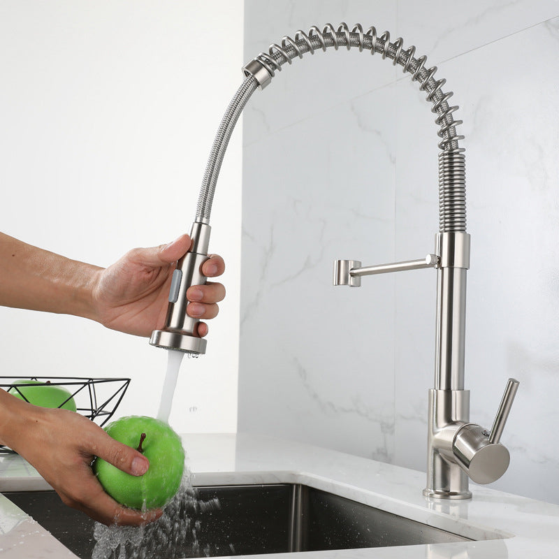 Modern Farmhouse Kitchen Faucet Pull down Single Handle  304 Stainless Steel Faucet