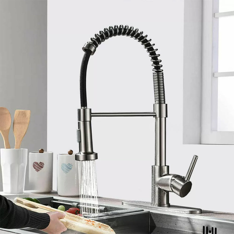 Modern Farmhouse Kitchen Faucet Pull down Single Handle  304 Stainless Steel Faucet