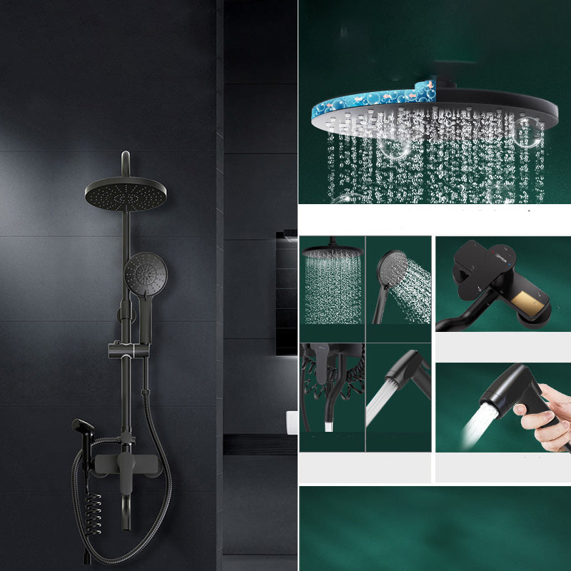 Modern Style Shower System Copper Rectangle Wall Mounted Shower System