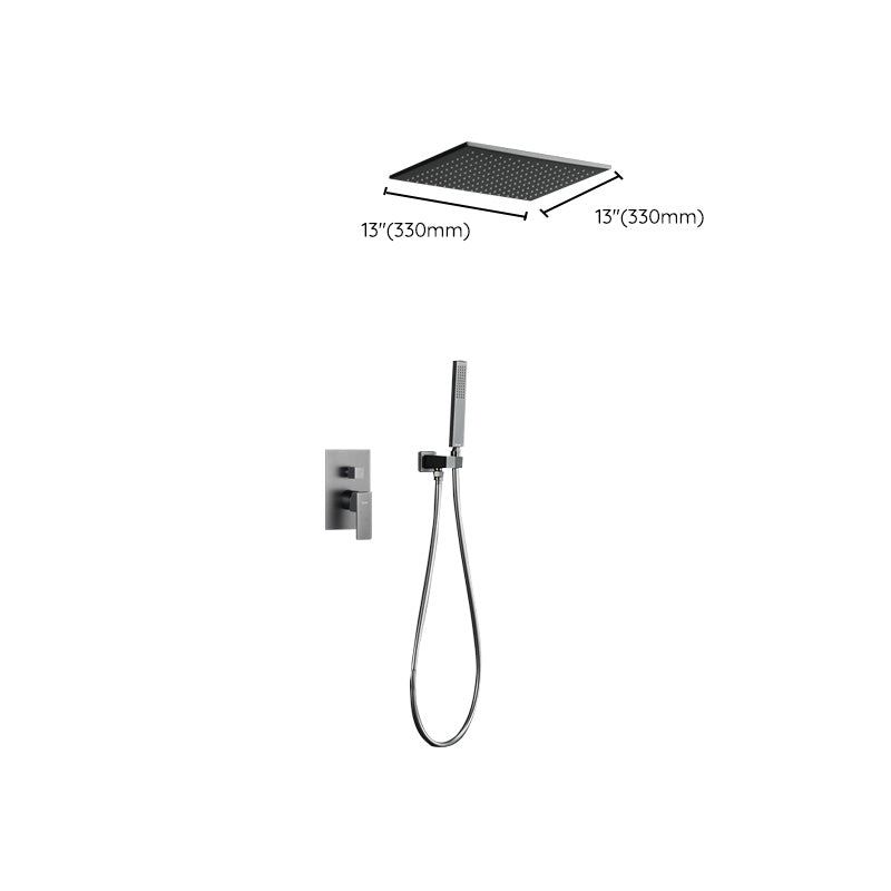 Modern Style Shower System Copper Rectangle Ceiling Mounted Shower System
