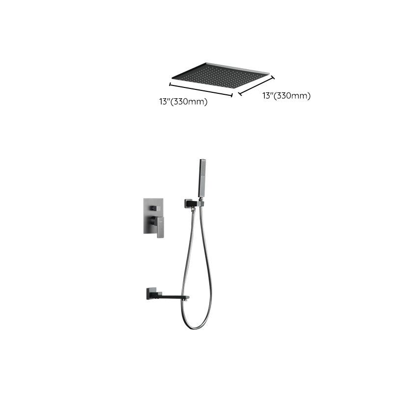 Modern Style Shower System Copper Rectangle Ceiling Mounted Shower System