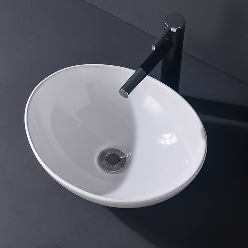 Modern Vessel Bathroom Sink Rectangular Porcelain Basin Sink (Not Include Faucet)