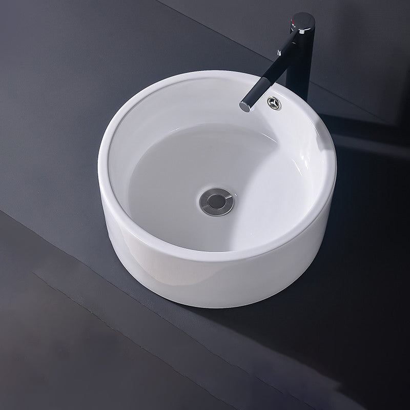 Modern Vessel Bathroom Sink Rectangular Porcelain Basin Sink (Not Include Faucet)