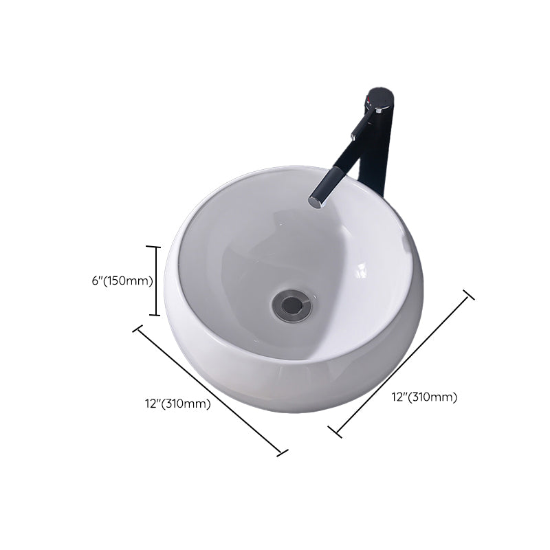 Modern Vessel Bathroom Sink Rectangular Porcelain Basin Sink (Not Include Faucet)
