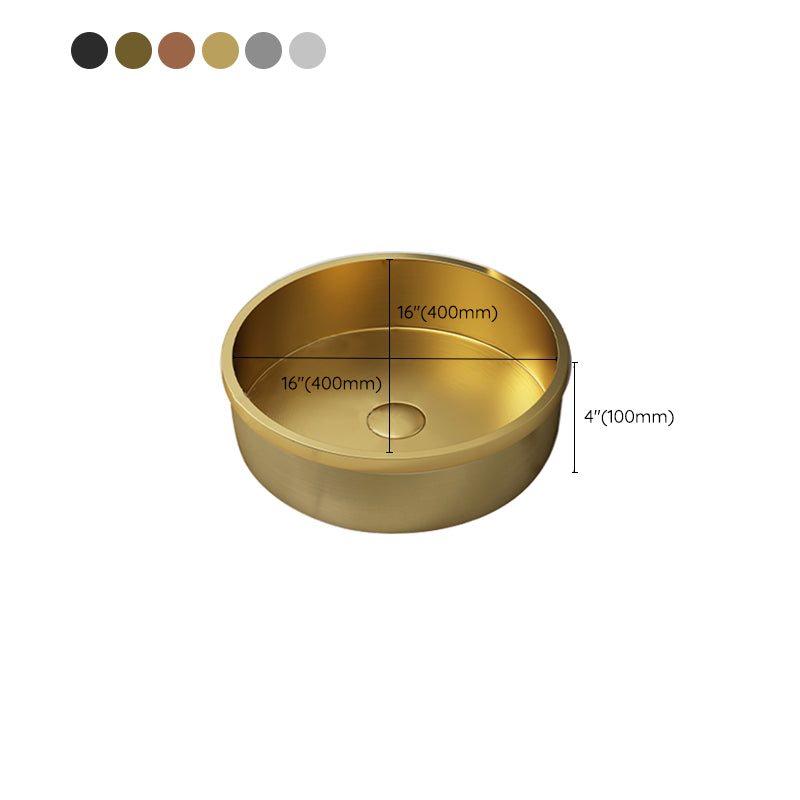 Modern No Craftsmanship Wash Stand Metal Round Bathroom Sink