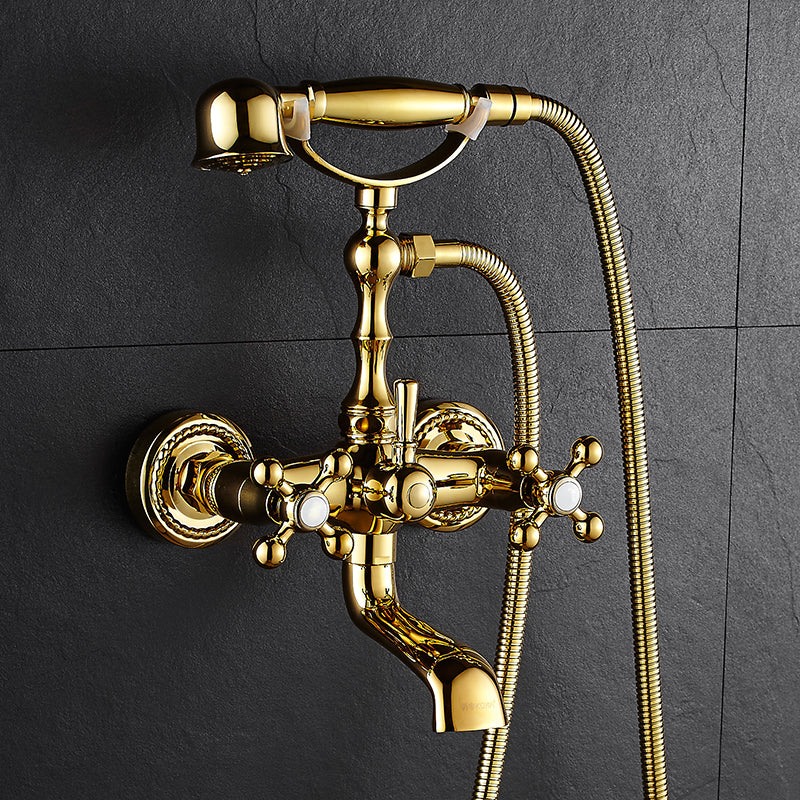 Traditional Wall Mounted Metal Claw Foot Tub Faucet Trim Low Arc Claw Foot Tub Faucet
