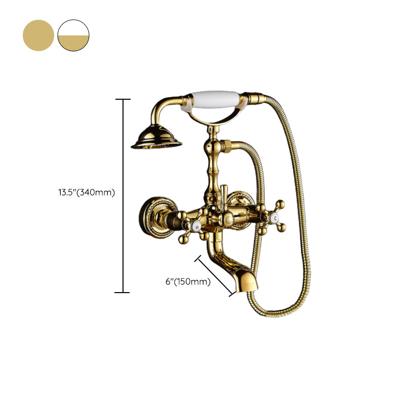 Traditional Wall Mounted Metal Claw Foot Tub Faucet Trim Low Arc Claw Foot Tub Faucet