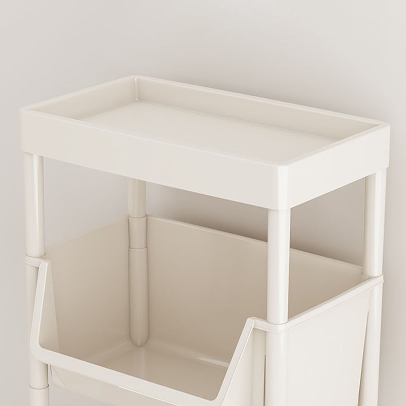 Contemporary Plastic Bookshelf White Standard Shelf Bookcase for Study Room