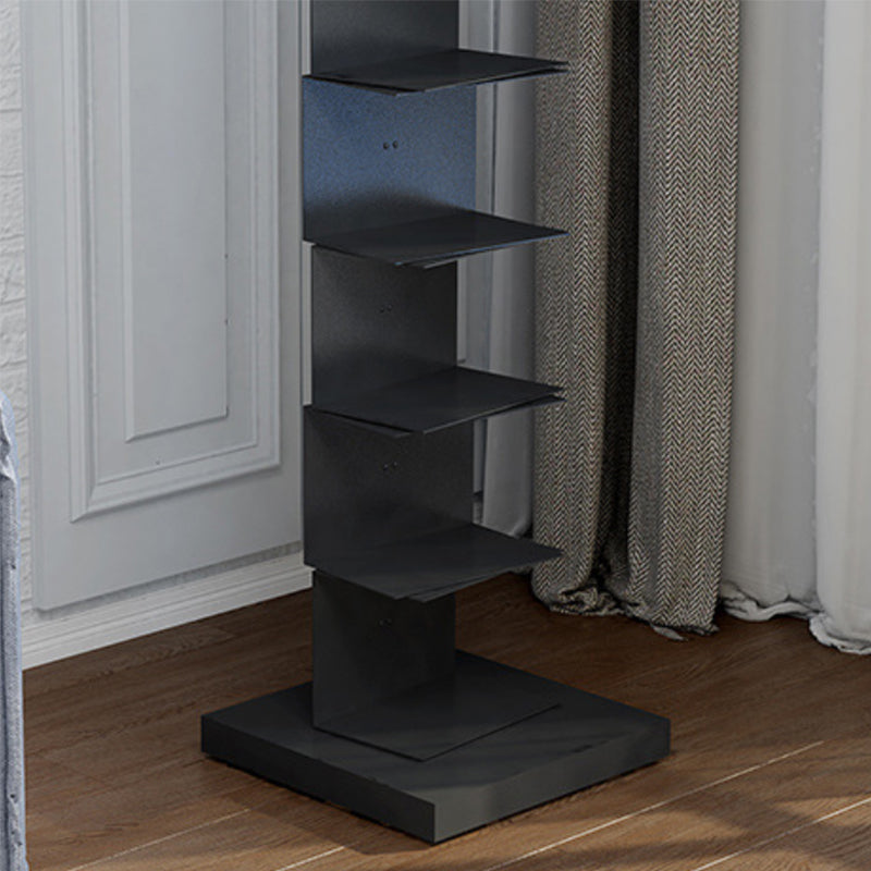 Contemporary Standard Metal Bookshelf Closed Back Bookcase with Shelves