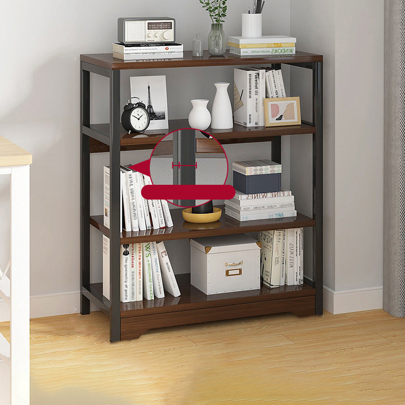 Contemporary Metal and Wooden Book Shelf Open Back Bookshelf for Home Office