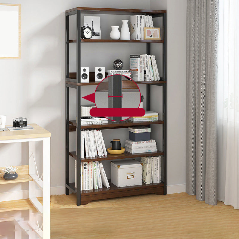 Contemporary Metal and Wooden Book Shelf Open Back Bookshelf for Home Office