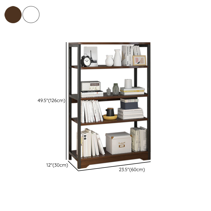 Contemporary Metal and Wooden Book Shelf Open Back Bookshelf for Home Office