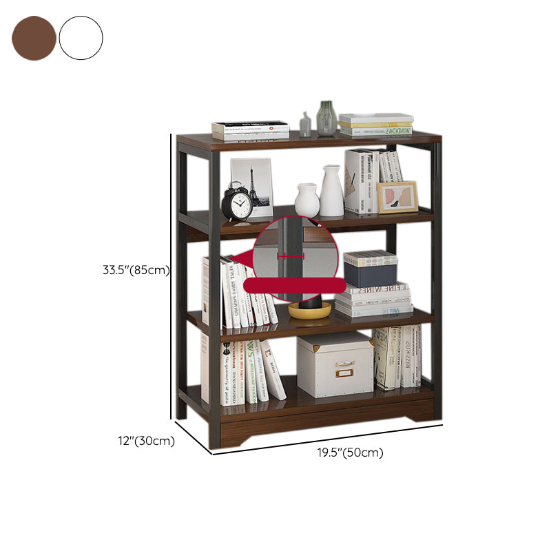 Contemporary Metal and Wooden Book Shelf Open Back Bookshelf for Home Office