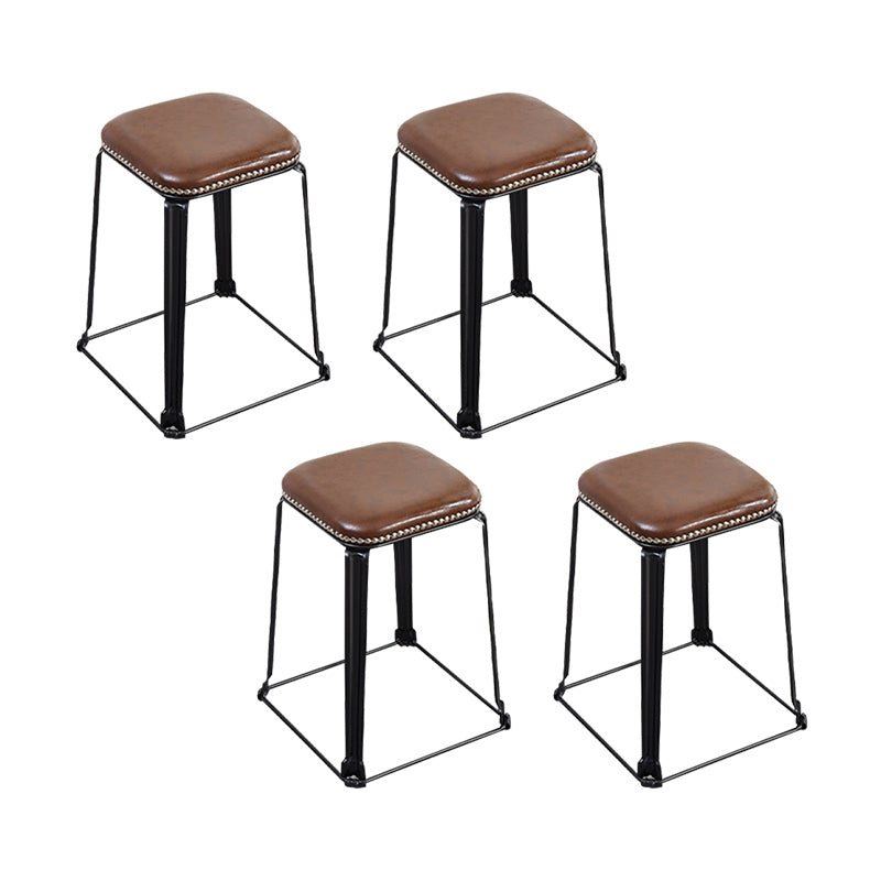 Modern Square Poof Solid Water Resistant Faux Leather Poof with Nailhead Trim