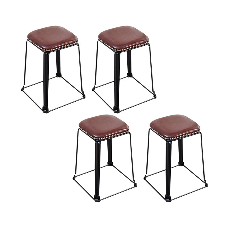 Modern Square Poof Solid Water Resistant Faux Leather Poof with Nailhead Trim