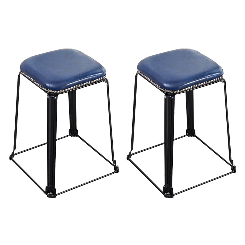 Modern Square Poof Solid Water Resistant Faux Leather Poof with Nailhead Trim