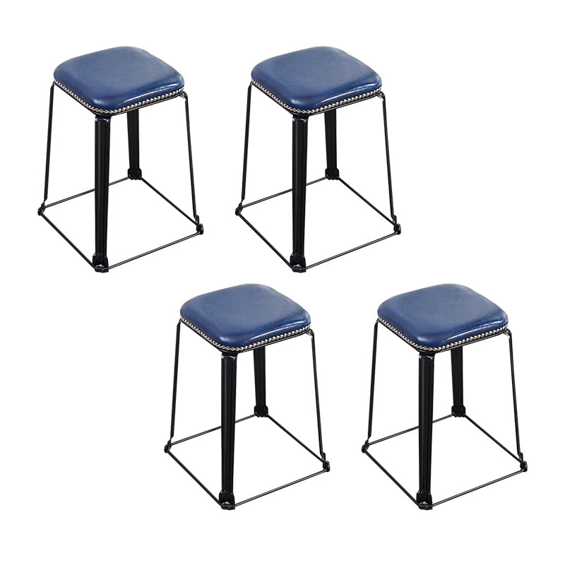 Modern Square Poof Solid Water Resistant Faux Leather Poof with Nailhead Trim