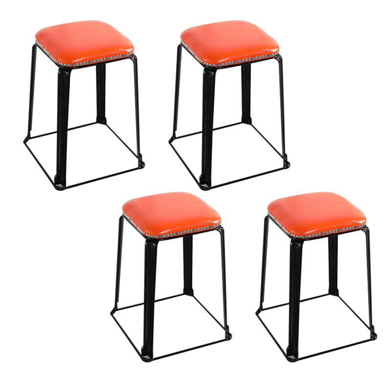 Modern Square Poof Solid Water Resistant Faux Leather Poof with Nailhead Trim