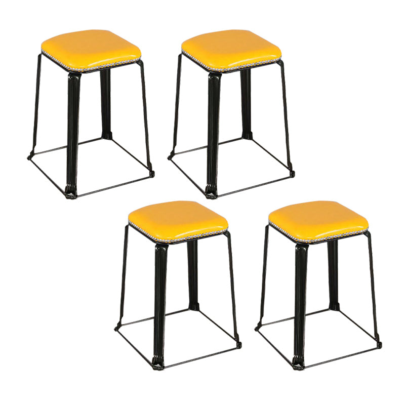 Modern Square Poof Solid Water Resistant Faux Leather Poof with Nailhead Trim