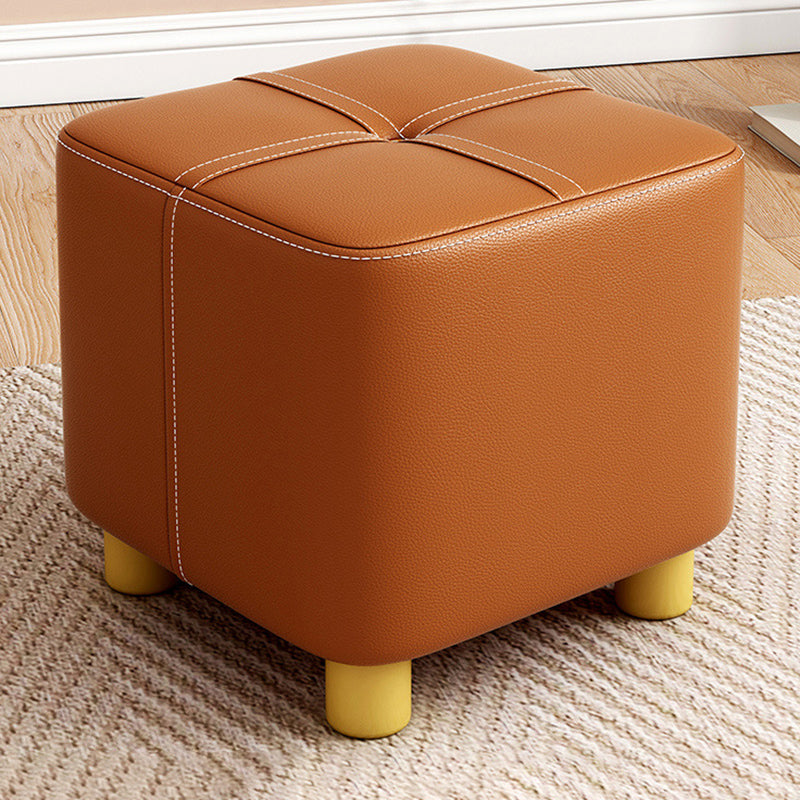 Fabric Pouf Ottoman Contrast Stripe Square Stain Resistant Modern Ottoman