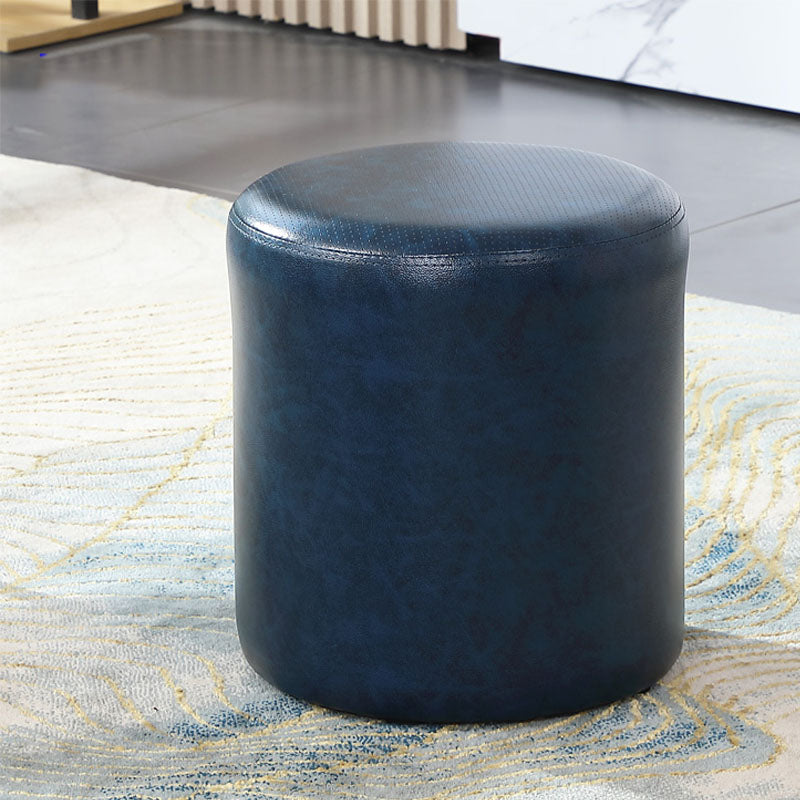 Orange Modern Pouf Water Resistant Solid Color Round Pouf for Drawing Room