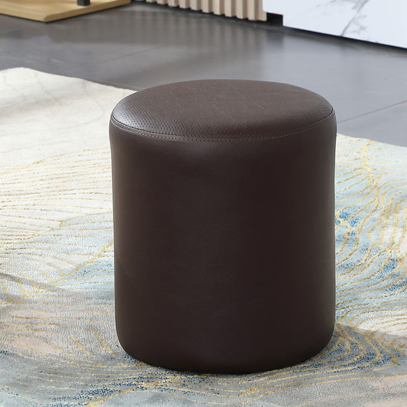 Orange Modern Pouf Water Resistant Solid Color Round Pouf for Drawing Room