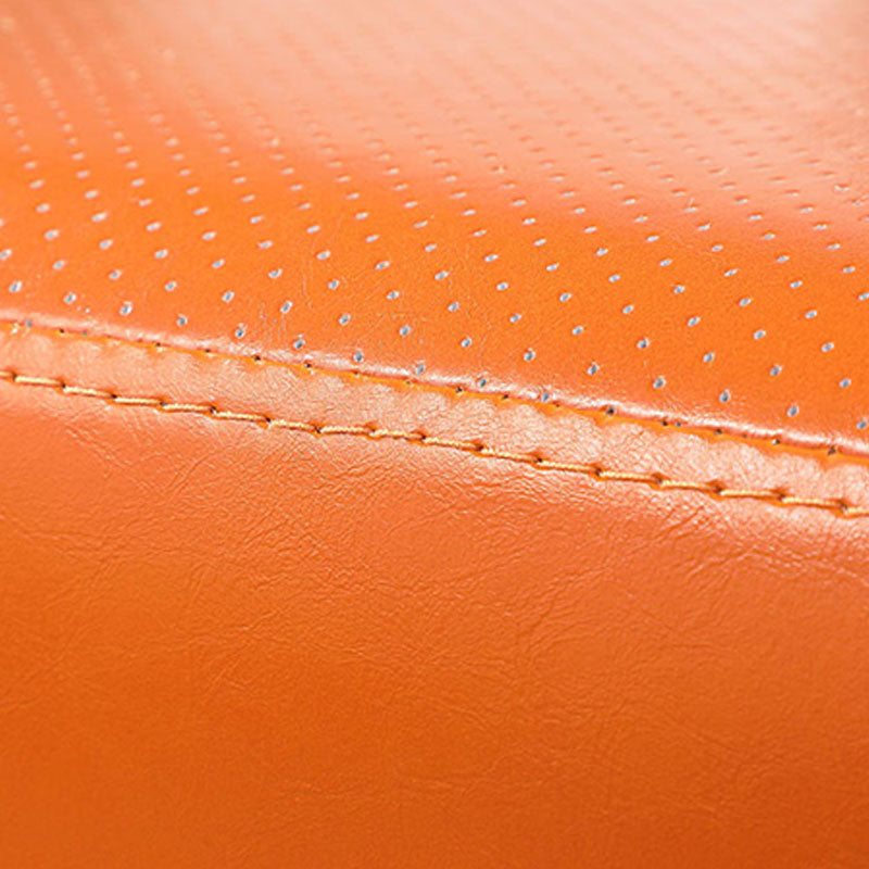 Orange Modern Pouf Water Resistant Solid Color Round Pouf for Drawing Room