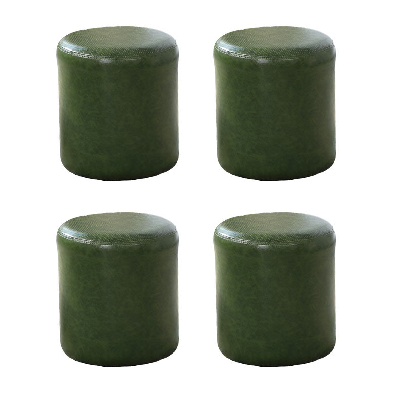 Orange Modern Pouf Water Resistant Solid Color Round Pouf for Drawing Room