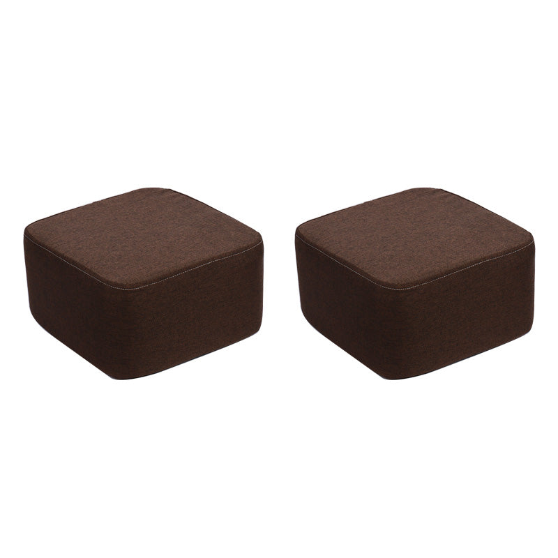 Contemporary Pouf Ottoman Fabric Upholstered Tear Resistant Square Ottoman