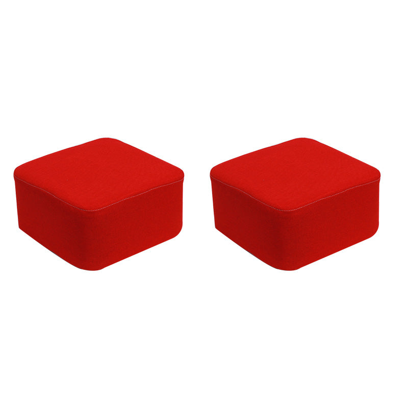 Contemporary Pouf Ottoman Fabric Upholstered Tear Resistant Square Ottoman