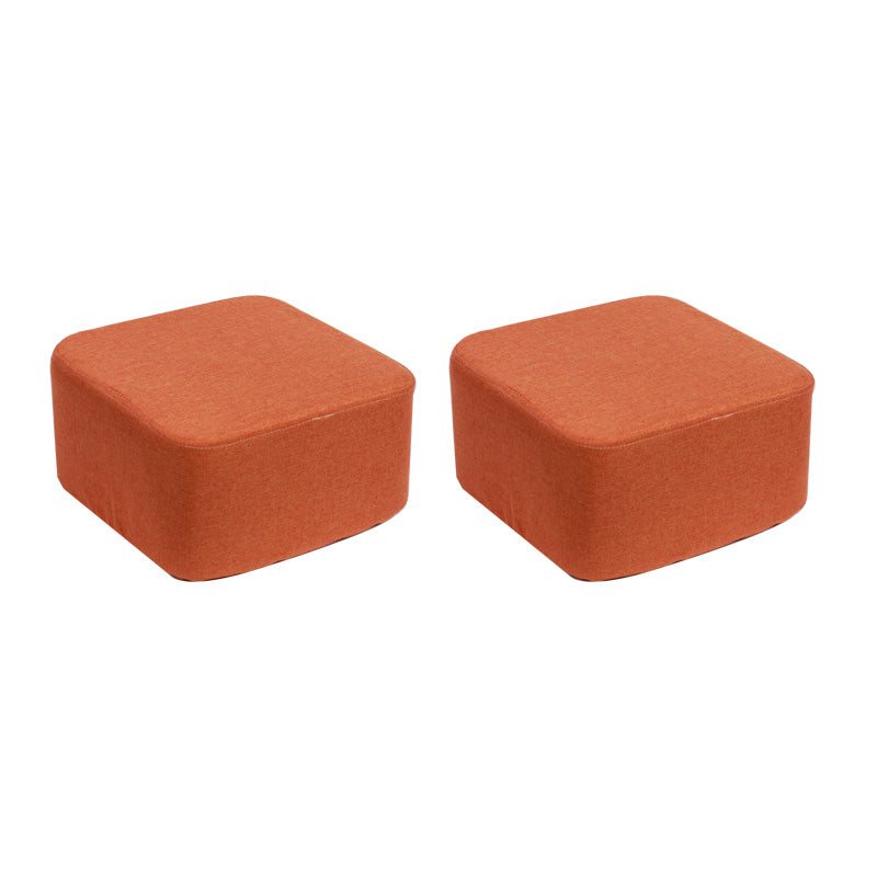 Contemporary Pouf Ottoman Fabric Upholstered Tear Resistant Square Ottoman