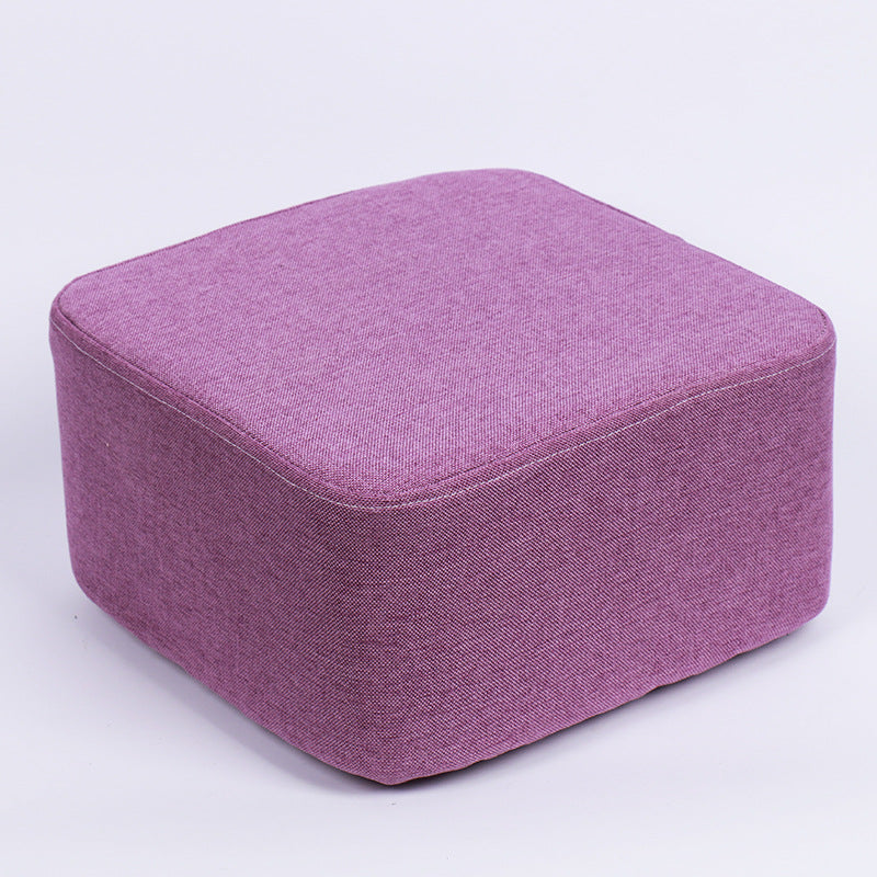 Contemporary Pouf Ottoman Fabric Upholstered Tear Resistant Square Ottoman