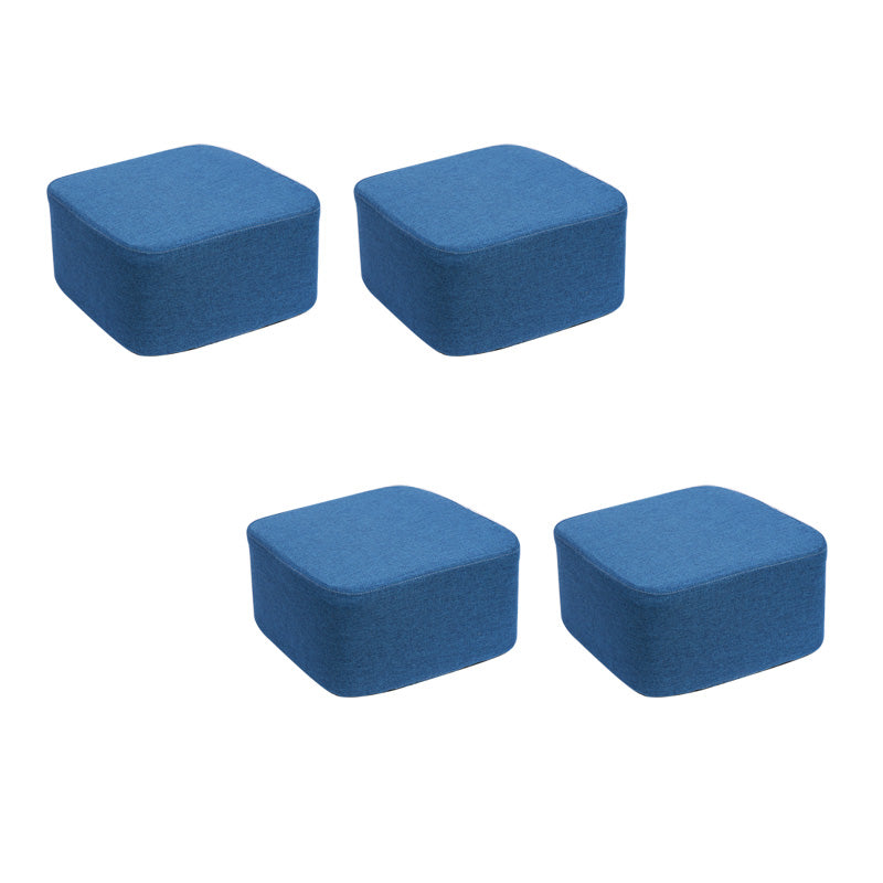 Contemporary Pouf Ottoman Fabric Upholstered Tear Resistant Square Ottoman