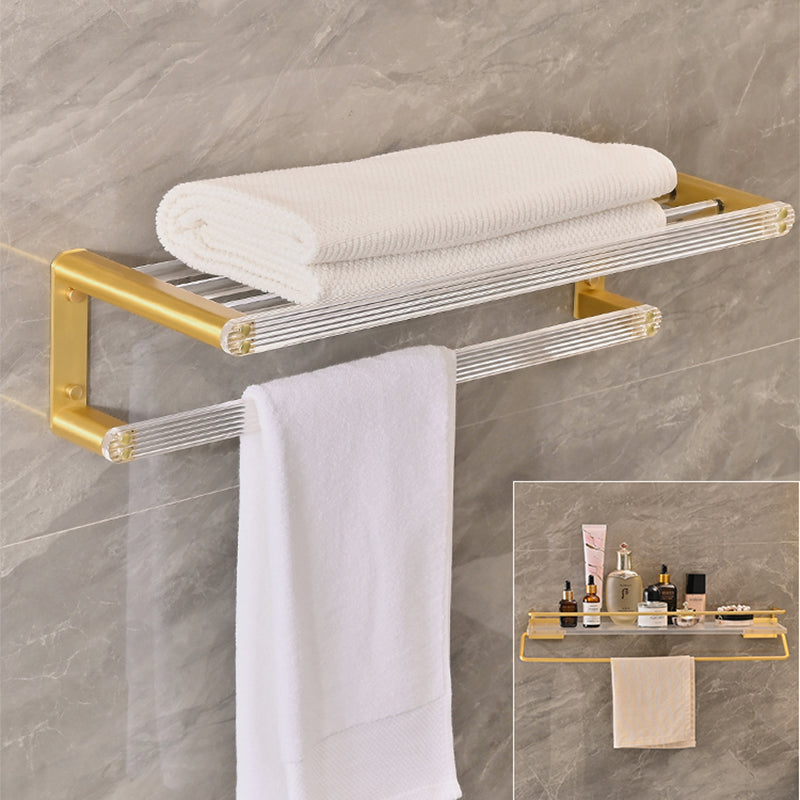 Metal and Acrylic Bathroom Accessory as Individual or as a Set in Gold