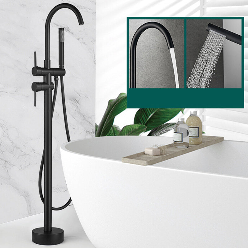 Modern Freestanding Tub Faucet Floor Mounted Lever Freestanding Tub Filler Trim