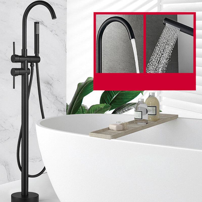 Modern Freestanding Tub Faucet Floor Mounted Lever Freestanding Tub Filler Trim