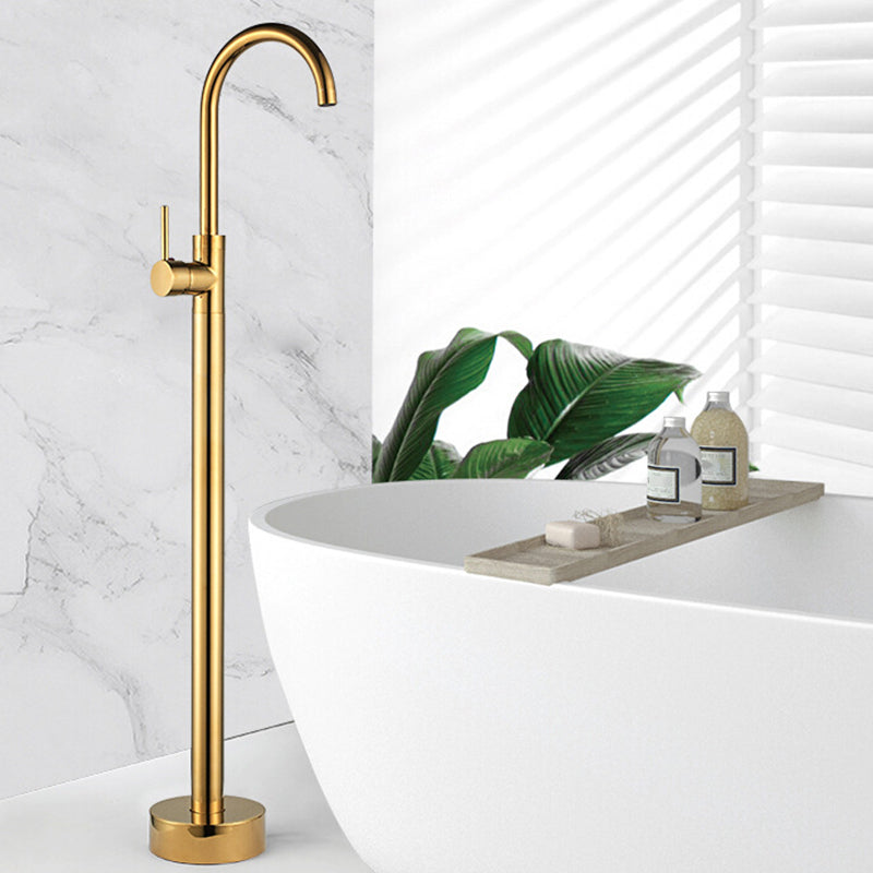 Modern Freestanding Tub Faucet Floor Mounted Lever Freestanding Tub Filler Trim