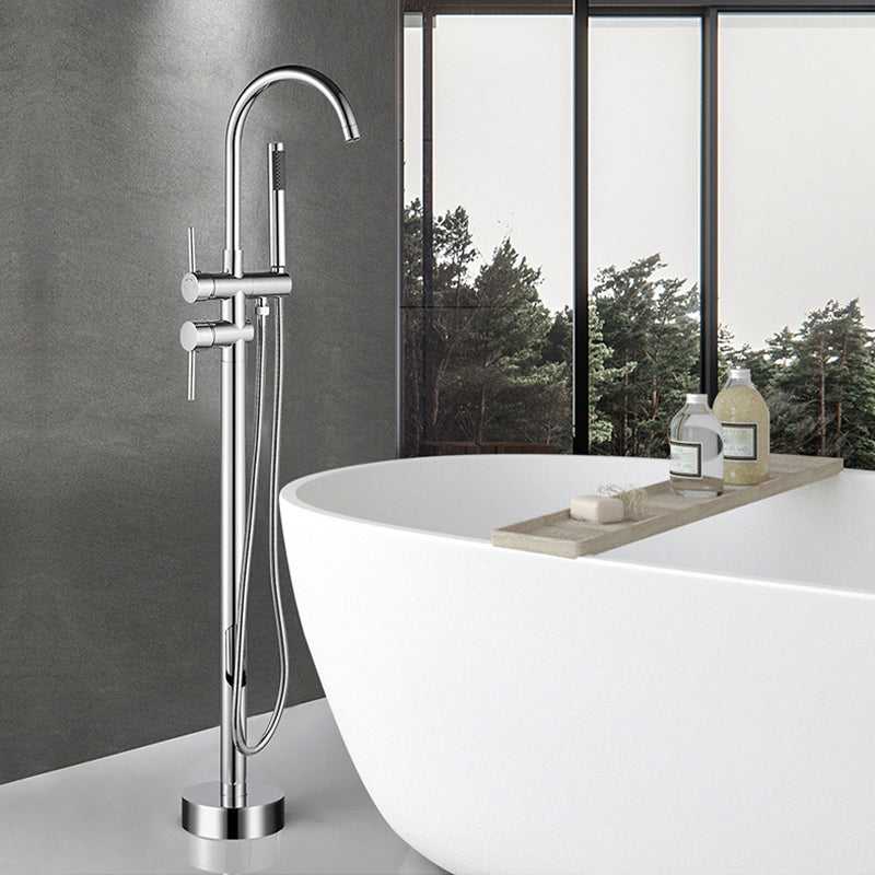 Modern Freestanding Tub Faucet Floor Mounted Lever Freestanding Tub Filler Trim