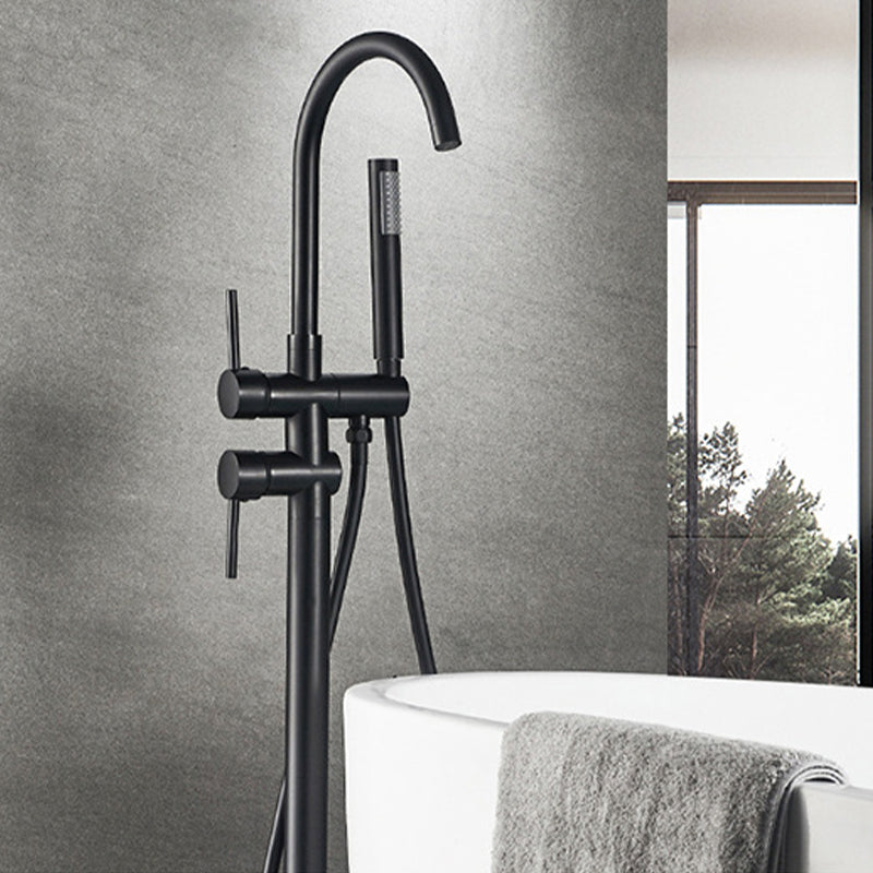 Modern Freestanding Tub Faucet Floor Mounted Lever Freestanding Tub Filler Trim