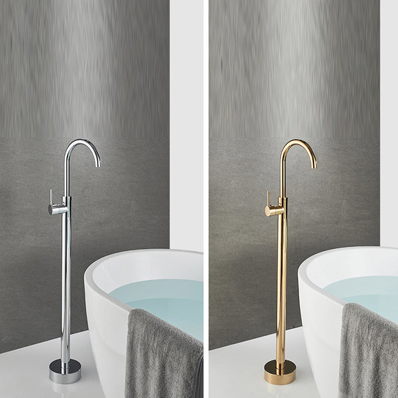 Modern Freestanding Tub Faucet Floor Mounted Lever Freestanding Tub Filler Trim