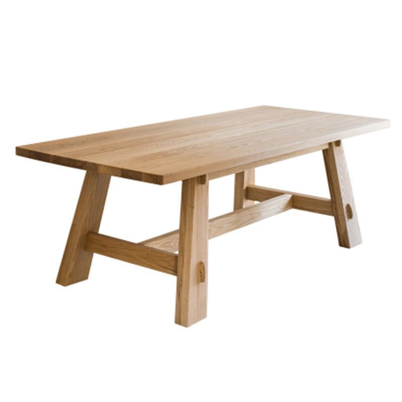 Rectangle Trestle Dining Table Modern Pine Wood Table for Kitchen Use
