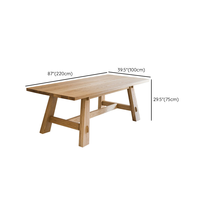 Rectangle Trestle Dining Table Modern Pine Wood Table for Kitchen Use