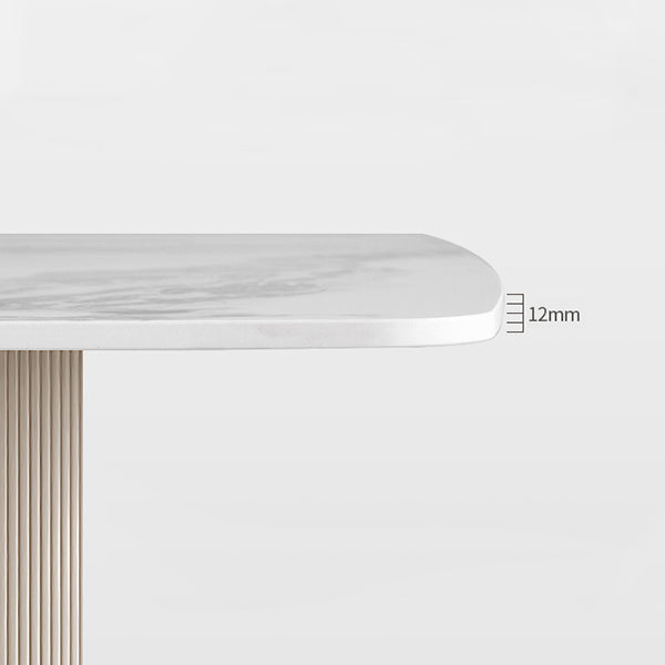Luxury Oval Dining Table Stone Dining Table with Double Pedestal