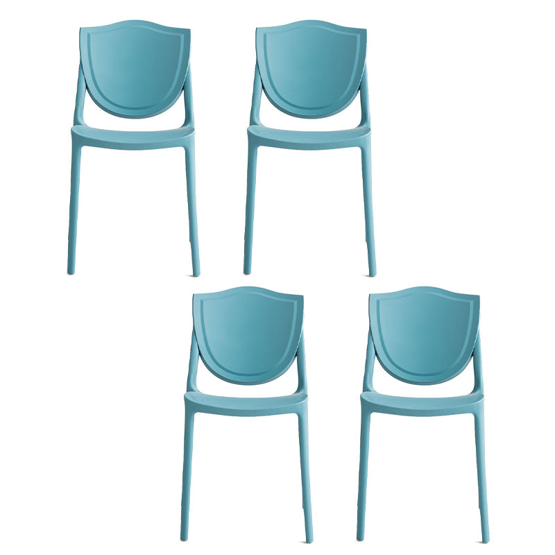Nordic Armless Side Chairs Open Back Chairs with Plastic Legs for Home Use