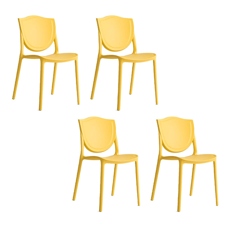 Nordic Armless Side Chairs Open Back Chairs with Plastic Legs for Home Use