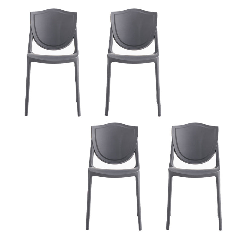 Nordic Armless Side Chairs Open Back Chairs with Plastic Legs for Home Use