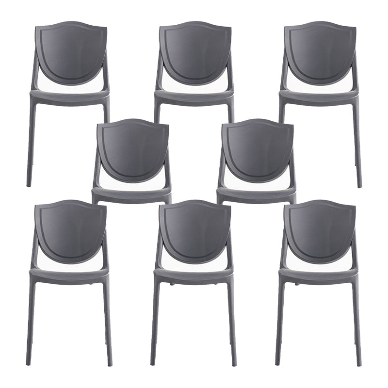 Nordic Armless Side Chairs Open Back Chairs with Plastic Legs for Home Use