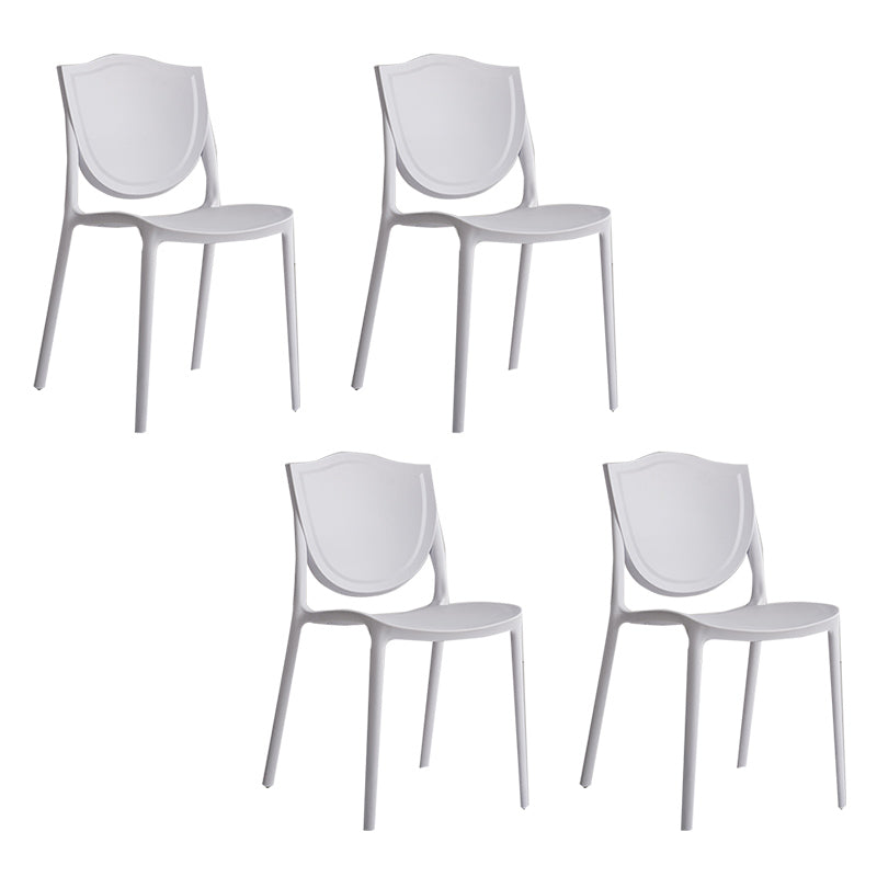 Nordic Armless Side Chairs Open Back Chairs with Plastic Legs for Home Use