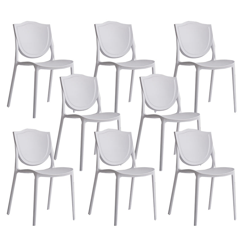 Nordic Armless Side Chairs Open Back Chairs with Plastic Legs for Home Use